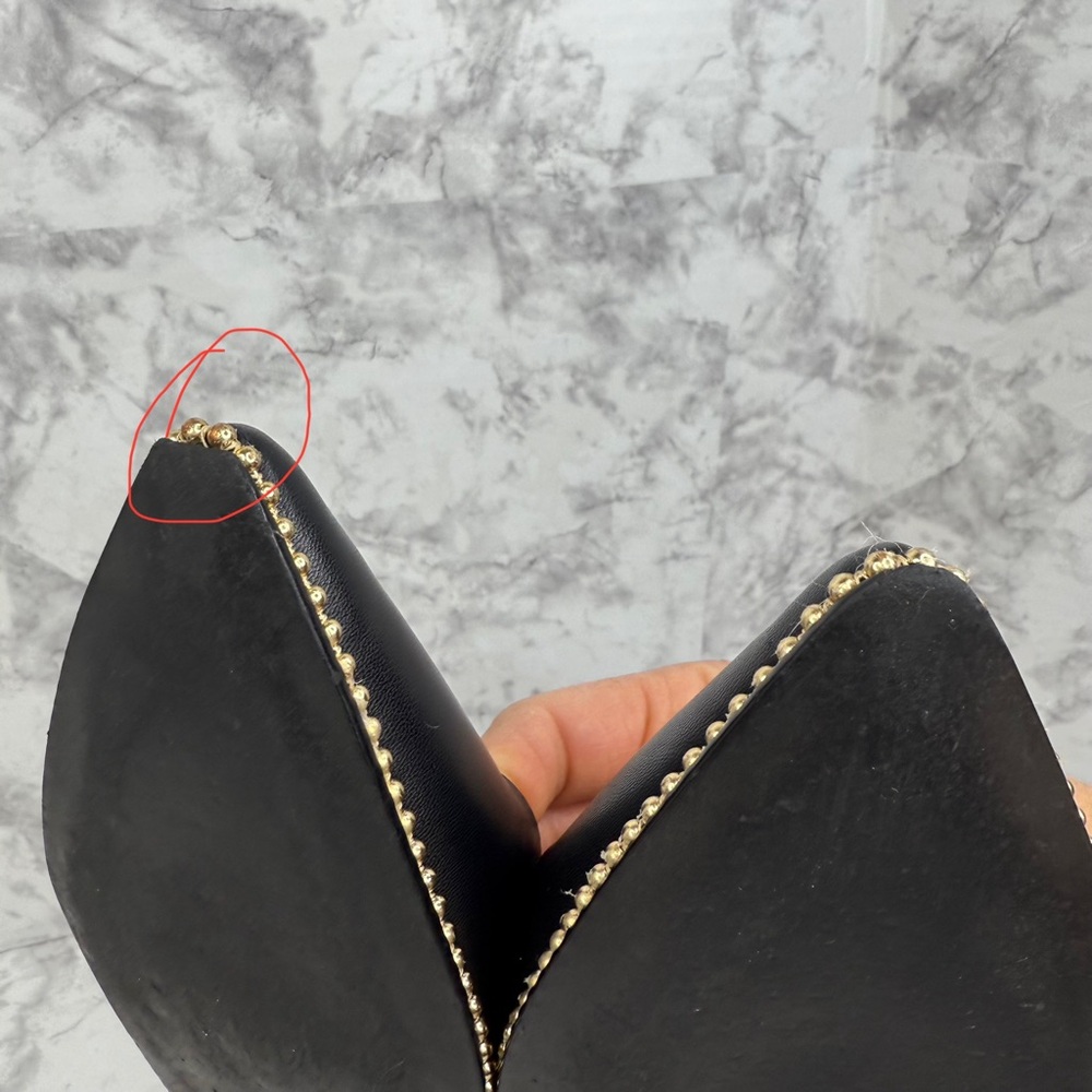 COACH Vae Skimmer Studded Slingback Flats Black  Leather Women’s Sz 10B - Picture 13 of 16